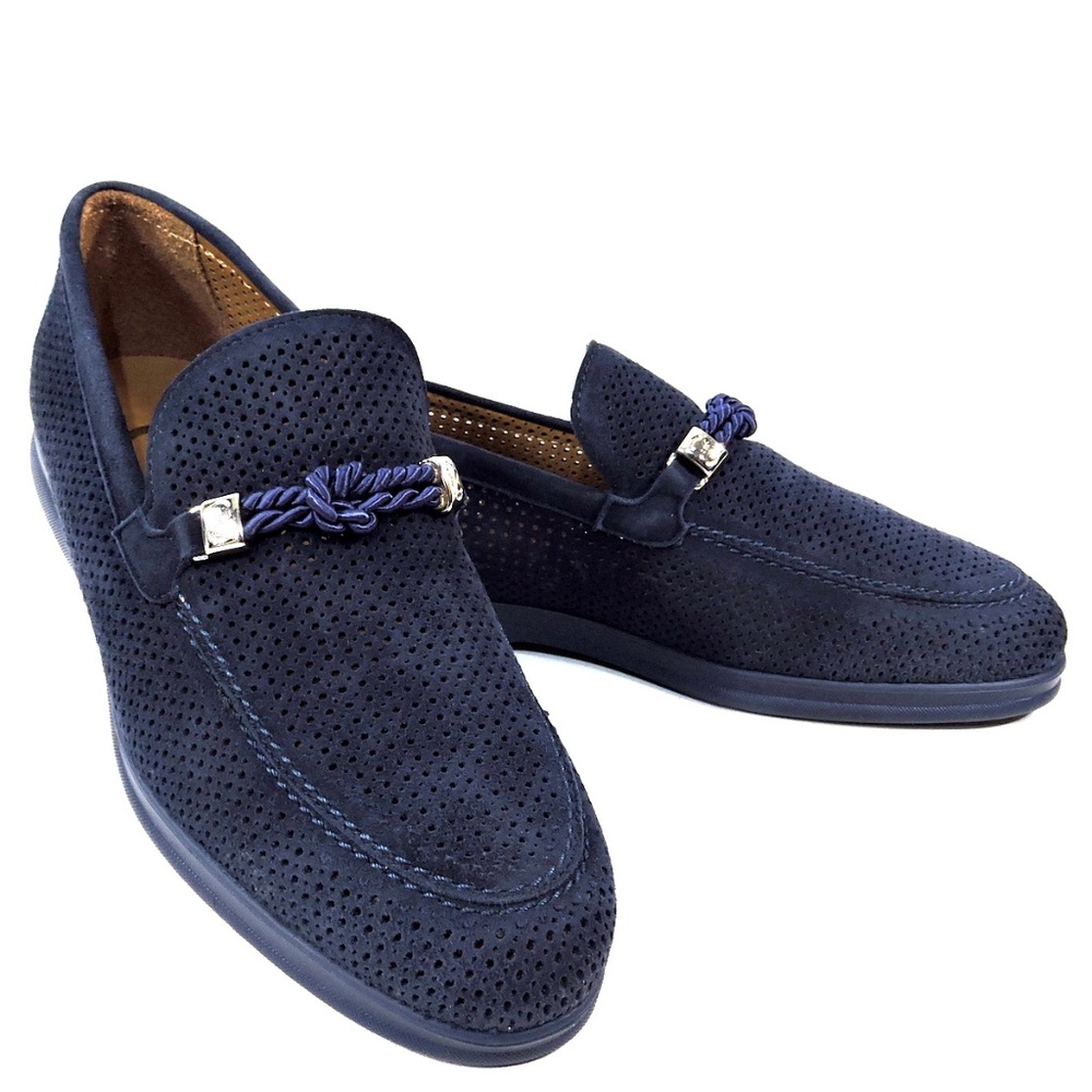 CASADEI 🇮🇹 MENS BLUE SUEDE COMFORT SUMMER LOAFERS